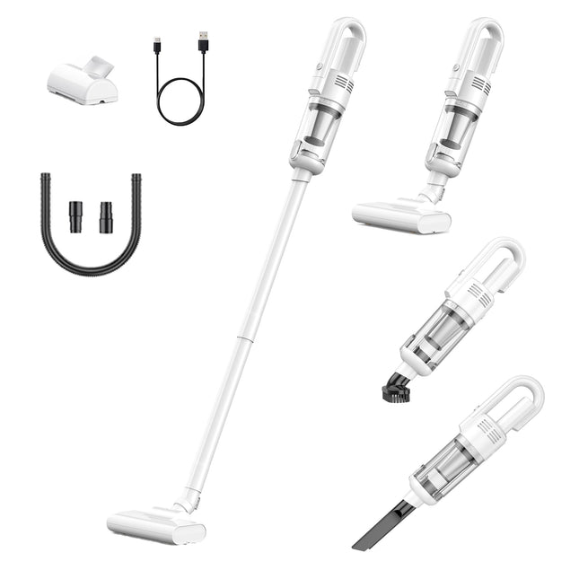 Cordless Handheld Vacuum Cleaner, Lightweight, Typec Charging, Suitable For Multiple Scenarios, Multiple Accessories, Illuminated With Lights, High Suction Power, White