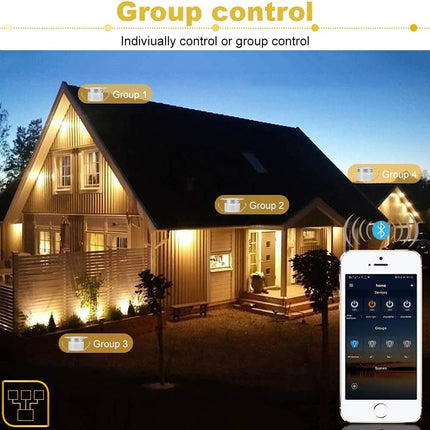 Low Voltage Recessed Led Deck Lights Kit, 16 Pack Ø45Mm Bluetooth App Control, 2700K6500K Dimmable InGround Ip67 Waterproof