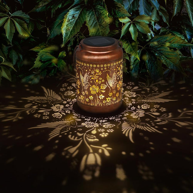 Hummingbird Solar Lanterns Outdoor Waterproof Garden Decor s for Women Mom Grandma Hanging Solar Lights Metal Solar Decoration Outside for Yard, Patio, Backyard, Porch