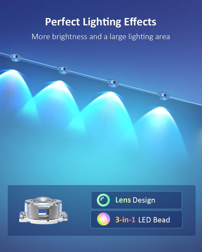 100FT Permanent Outdoor Lights, RGB 72 LED Eaves Lights with APP/Remote Control, IP67 Waterproof LED Outdoor String Lights for Christmas, Halloween, Outdoor, Garden Decor