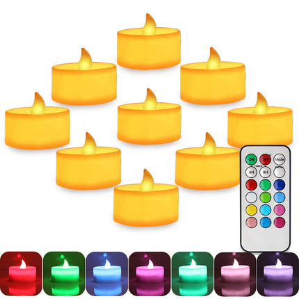 2.2" Flameless Tea Light, Colorful Christmas Flickering Candles with Remote, Battery Operated Led Candles, Electric Candles for Votive Holder, Wedding Lights, Window Candles Thanksgiving Day