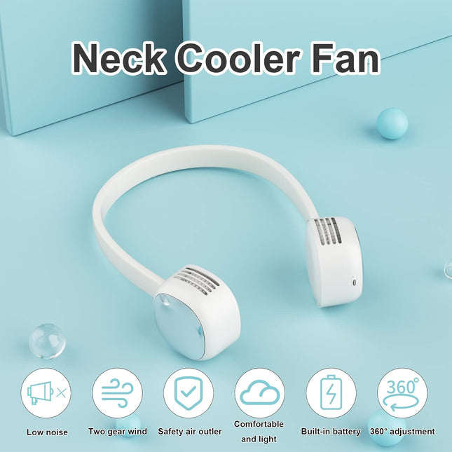 Bemodst Portable Neck Fan, 2000 Mah Battery Operated Wearable Personal Fan, Leafless, Rechargeable, Headphone Design, Usb Powered