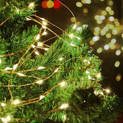 Decute 164FT 500LED Christmas Fairy String Lights Dimmable with Remote Control Copper Wire Starry Lights with UL Cerficated Decorative for Party Wedding Bedroom Christmas Tree Warm White