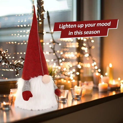 D-FantiX Gnome Christmas Tree Topper, 25 Inch Large Red Hat Swedish Tomte Gnome Christmas Ornaments Santa Gnomes Plush Scandinavian Christmas Decorations Holiday Home Décor