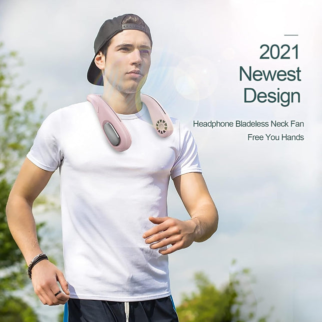 Personal Fan,Portable Neck Fan Rechargeable,HandsFree Bladeless Fan With ThreeSpeed Change,360° Surround Airflow Personal Cooling