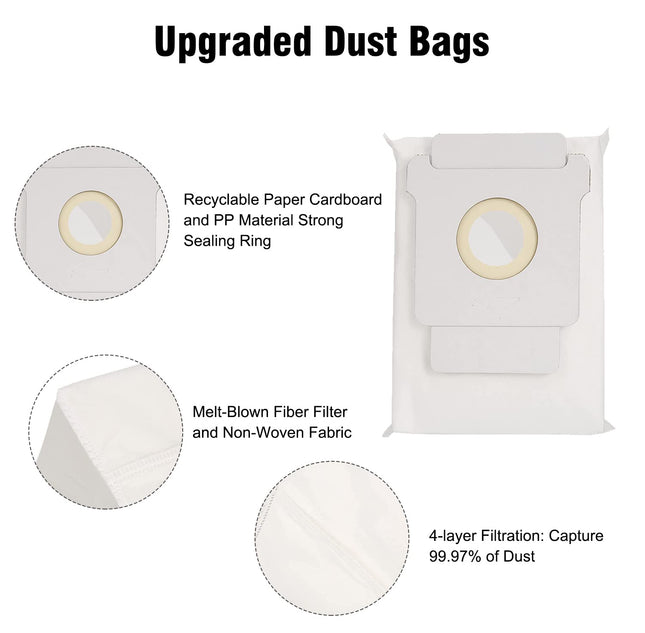 13 Pack Parts For Irobot Roomba I3 I7 J7 I4 I7+ I3+ I4 I4+ I6 I6+ I8 I8+ J7+ Plus E5 E6,I & J Series1 Rubber Brush, 4 Filter,4 Brush,4 Dirt Disposal Bags