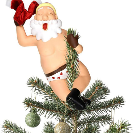 Tree Buddees Stripping Santa Funny Stripper Christmas Tree Topper - Large 10"