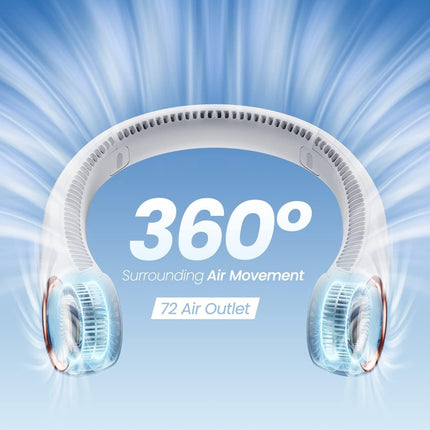 Gaiatop Portable Neck Fan, Rechargeable Hands Free Bladeless Portable Mini Fans, 3 Speeds 72 Air Outlet, Free Adjustment Personal