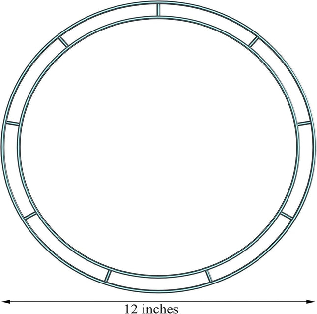 3 Packs Christmas Dark Green 12 Inches Wire Wreath Rings Wire Wreath Frame for Year Valentines Decoration (Style B)