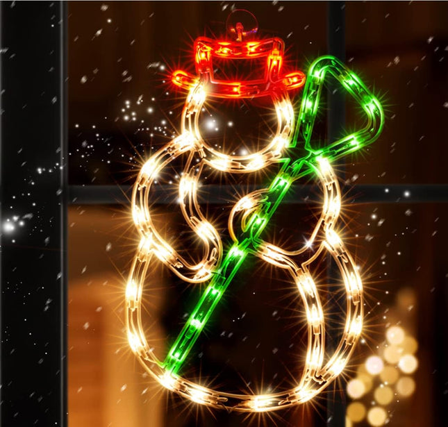 Christmas Window Silhouette Light Decorations Lighted Snowman Christmas Window Light for Christmas,Party,Home,Patio Lawn,Garden