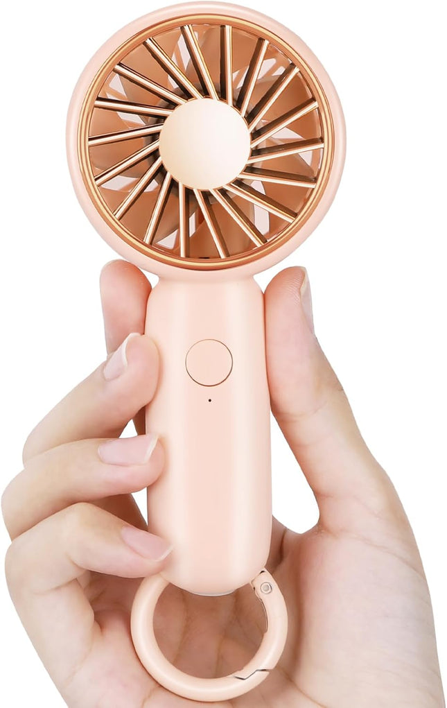 Handheld Mini Fan, Usb Small Personal Fan With 3 Speed Adjustable Low Noise, Portable Hand Held Fan With Carabiner For For Women