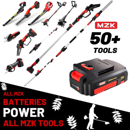 MZK String Trimmer, 20V Cordless Electric 12 Inch Weed Eater, Battery Powered Lightweight Weed Grass Trimmer/Edger, 8000 RPM 12-in 5.1lb with 2.0Ah Battery and Charger