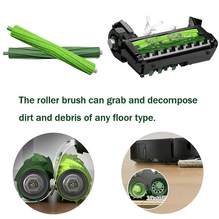 Parts Kit Compatible With Irobot Roomba S9 9150 S9+ S9 Plus 9550 S Series Vacuum Cleaner, 1 Set Of Multisurface Rubber Brush,4 Side Brushes,4 Filters,4 Dust Bags