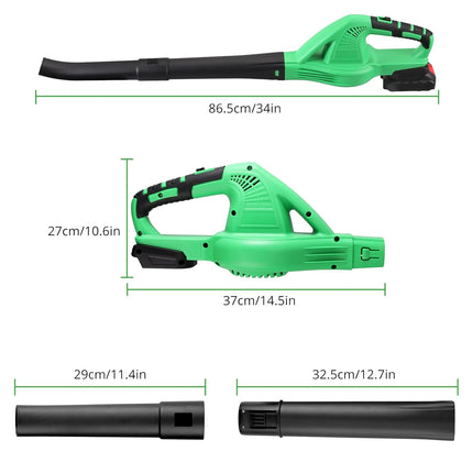 21V Cordless Leaf Blower, GARLLEN Electric Leaf Blower, Variable-Speed Lightweight Leaf Blower with 2.0Ah Battery, Fast Charger and 2 Section Tubes, for Patio, Yard, Leaf/Dust Blowing