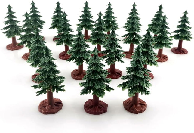 20 PCS Christmas Tree Cake Topper Evergreen Trees Pine Tree Figurines Village Christmas Trees Miniature Trees for Xmas Decor