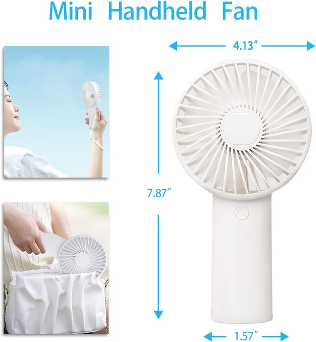 Handheld Fan, Portable Fan With Usb Rechargeable Battery, 3 Speed 820 Hours Working Time For Indoor, Outdoor, Makeup, Travelling
