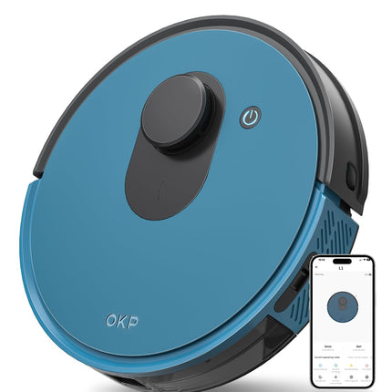 Okp Lidar Robot Vacuum Cleaner 3800Pa Suction Power, Lidar Navigation, Nogo Zone, Smart Mapping Home Robotic Vacuum, Selfcharging, Wifiappalexa Control, For Pet Hair, Carpet, Hard Floor, Tile