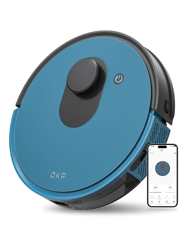 Okp Lidar Robot Vacuum Cleaner 3800Pa Suction Power, Lidar Navigation, Nogo Zone, Smart Mapping Home Robotic Vacuum, Selfcharging, Wifiappalexa Control, For Pet Hair, Carpet, Hard Floor, Tile