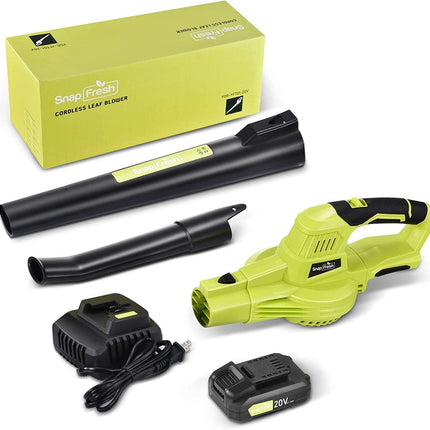 SnapFresh 20V MAX Leaf Blower - 420 CFM Cordless Leaf Blower with 4.0Ah Battery & Charger, Electric Leaf Blowers for Lawn Care, Battery Powered Leaf Blower for Snow Blowing
