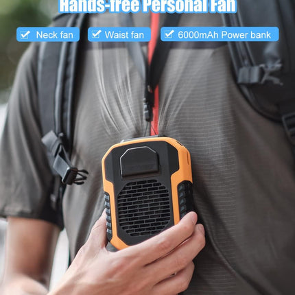 4In1 Clip On Waist Fan, Strong Airflow Portable Neck Fan HandsFree Mini Personal Cooling Fan 23H Long Working Time Prevent