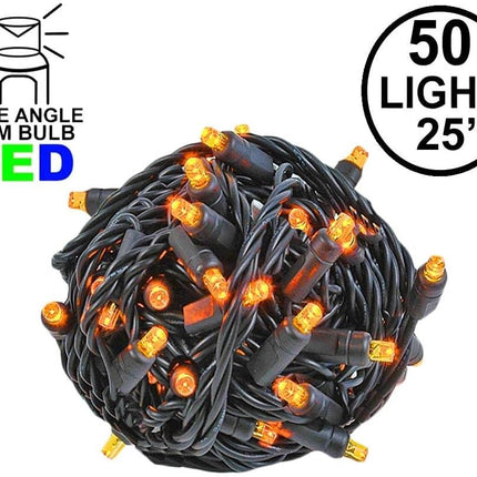 Novelty Lights 25FT 50 LED Halloween String Lights, Tree Lights Indoor Outdoor Commercial Grade LED Mini Light Set With 40,000 Hours Rating, Christmas Lights Christmas Tree Lights (Orange)