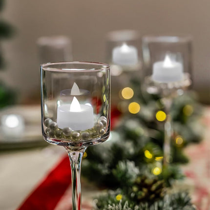 Homemory 12-Pack Timer Flameless Candles, Tea Lights Candles Battery Operated with 6h Timer, LED Tealight Candles Votive Candles for Halloween, Christmas, Wedding Table Decoration (Pure White)