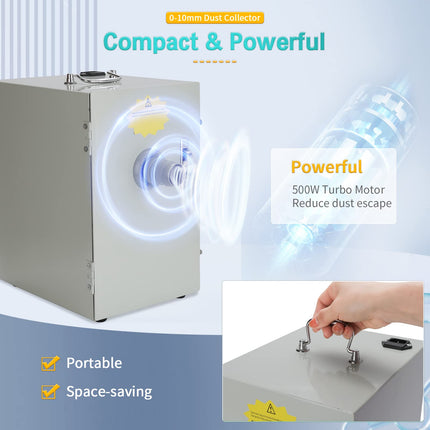 Lvchen Dental Lab Grinding Vacuum Cleaner Singlerow Digital Dust Collector 110V 370W Silent Vacuum Dust Extractor For Laboratory