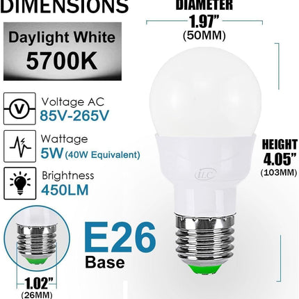 ILC RGB LED Light Bulb, Color Changing 40W Equivalent, Daylight White, 450LM Dimmable 5W E26 Screw Base RGBW, Mood Light Bulb - 12 Color Choices - Timing Infrared Remote Control Included (4 Pack)
