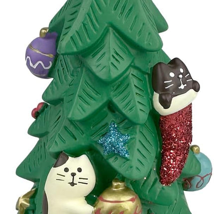 5.1 Inch Resin Christmas Cat Tree - Perfect for Office, Home or - Adorable Mini Christmas Tree with Cute Cat Kitten Figurines Cute Christmas Decoration for Cat Lovers
