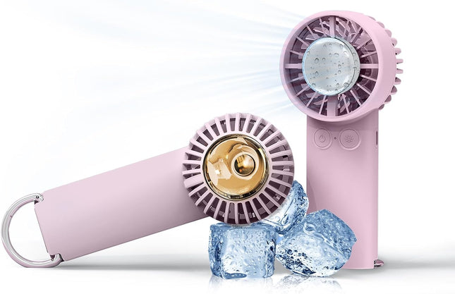 Mini Handheld Fan Portable Small Personal Hand Fan 3 Speed Usb Or Battery Powered With Cold Compress Function, Led Light, Hiking