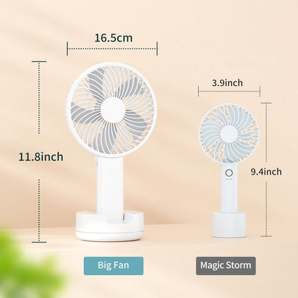 Handfan 6 Inch Handheld Fan 4400Mah Battery Operated Fan 6 Settings Personal Desktop Fan With 534H Working Time Removable Base