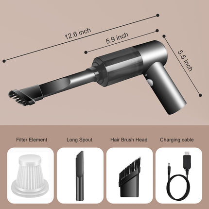 Cordless Handheld Vacuum Cleaner, High Power Rechargeable Mini Portable Vacuum For Home, Office And Car Cleaning Black