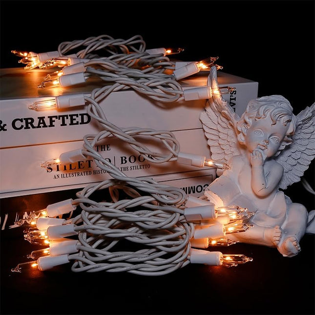 Mini Clear Christmas Lights - 35 Count Warm White Christmas Lights White Wire for Indoor and Outdoor Christmas Decorations, 8.5 Feet Christmas String Lights Set