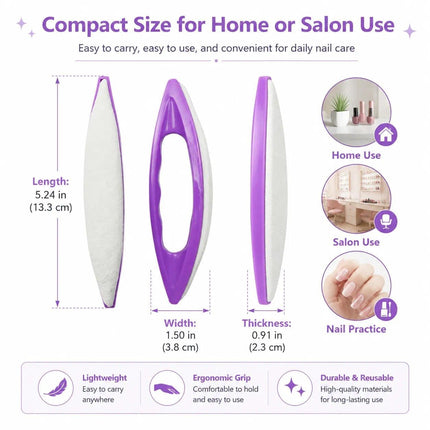 KADS Nail Buffer Polishing Tools, Purple Soft Surface Nail Buffers for Nail Buffing Wax, Manicure and Pedicure Care, Home Nail Care Tool Set - 2 Pack