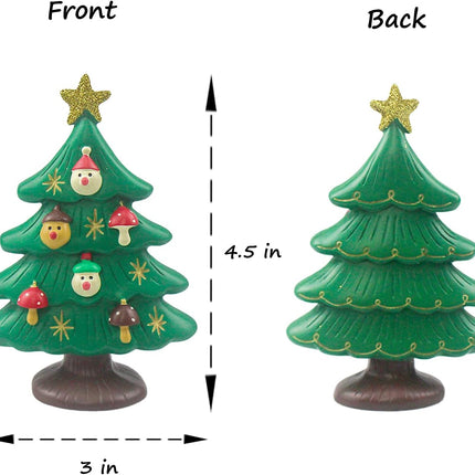 4.5 Inch Resin Tabletop Christmas Tree - Perfect for Desk, Office, or Bedroom - Adorable Miniature Christmas Tree Decorations - Great