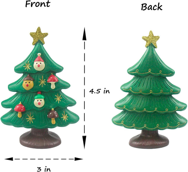 4.5 Inch Resin Tabletop Christmas Tree - Perfect for Desk, Office, or Bedroom - Adorable Miniature Christmas Tree Decorations - Great