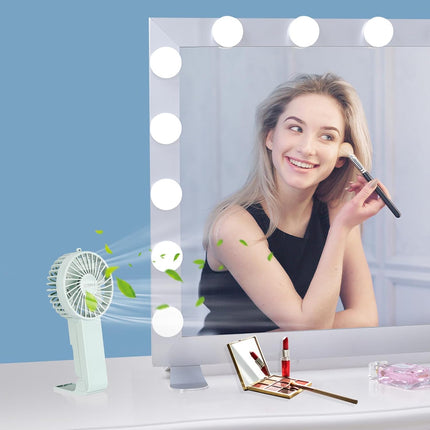 Handheld Fan Personal Portable Fan 3 Speed Adjustable Removable Lanyard Usb Recharging Battery Operated Small Desk Table Fan Make