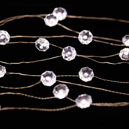 Decorative String Lights, Bling Star Crystal Diamond Shape 10ft 40 LEDs with Remote, Powered by Battery or USB for Bedroom Dorm Dinner Wreathe Propose Wedding Party Date Valentine Day Decorations