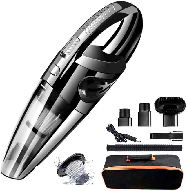 Uniqus Taiow Handheld Vacuum Usb Cordless Portable Wet Dry Vacuum Cleaner For Car Home Pet Hair With Filter Rechargeable 2200Mah Lithium Battery 120W 4500Pa Powerful Suction Black
