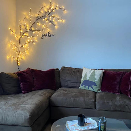 The Lighted Willow Vine Plants for Living Room Decor,LKGOOD Christmas Decorations, Light Trees with 144 LEDs Plug in for Decoration Inside(1PCS Black)