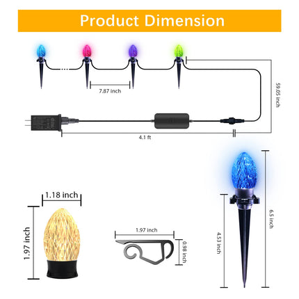 Smart Christmas Lights C9, 17FT 25 LED Outdoor String Lights, Work with Alexa and Google Assistant, Outdoor String Lights for Patio Xmas Tree Roofline Party Indoor