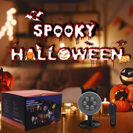 Christmas Holiday Projector Lights Outdoor,FLEVO Halloween Projector Lights,16 HD Slides LED Decorative Lights with Remote Control,IP65 Waterproof for Halloween Xmas Party Garden Landscape Decoration