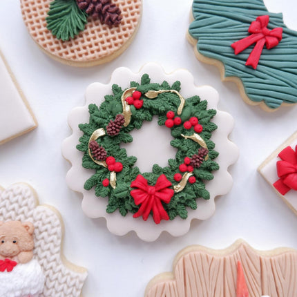 Katy Sue Christmas Wreath Silicone Mold for Christmas Cake Decorating & Christmas Clay Crafts For Use With Fondant, Gum Paste, & Air Dry Clay from Katy Sue Christmas Molds