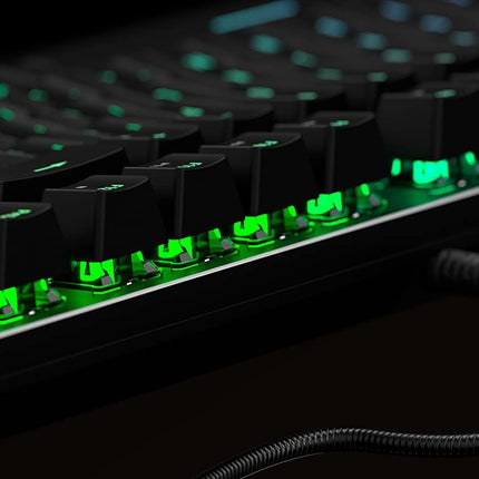 AOC Gaming Full RGB Mechanical Keyboard, 104-Key Outemu Blue Switches, Full NKRO, Detachable Wrist Rest, Light FX RGB, G-Menu Software (GK500)