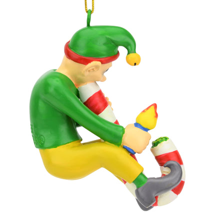 Tree Buddees Candy Cane Bong Elf Funny Weed Christmas Ornament