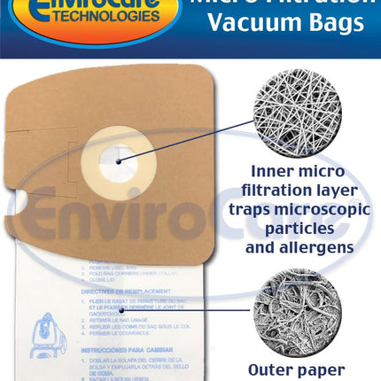 Envirocare Micro Filtration Vacuum Cleaner Dust Bags Made To Fit Eureka Style Mm. Replaces Part 60295C Mighty Mite Vacuums 18 Pack