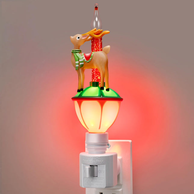 Meonum Christmas Bubble Night Lights Plug into Wall Reindeer Bubble Night Light Plug in 360 Degree Swivel Switch Christmas Bubble Light Night Lights Xmas Bubble Light Night Lights for Bedroom