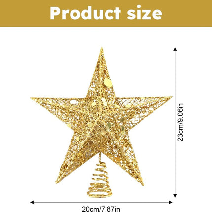 EMVANV 23cm Christmas Tree Topper, Christmas Tree Star for Xmas Decorations, Star Tree Topper for Christmas Tree, Outdoor Indoor Party Holiday Decoration(20 cm)