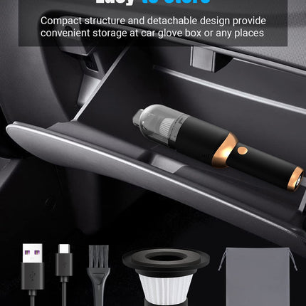 Small Car Vacuum Cordless Rechargeable, 7000Pa120W Mini Car Vacuum Cleaner, Detachable Handheld Vacuum Cordless With Led Flashlightpowerbank, Portable Vacuum Cleaner For Carhomeoutdoor