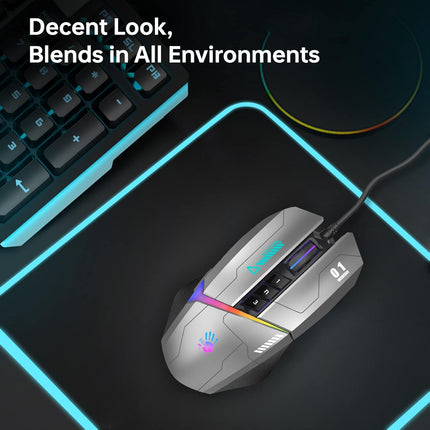 Bloody W60Max Wired RGB FPS Gaming Mouse, 10000 CPI, All Buttons Programmable, 2000Hz Report Rate, 250 IPS, 4M Onboard Memory (Gungrey)
